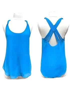 E&M Blue Strappy Sleeveless Blouse Small